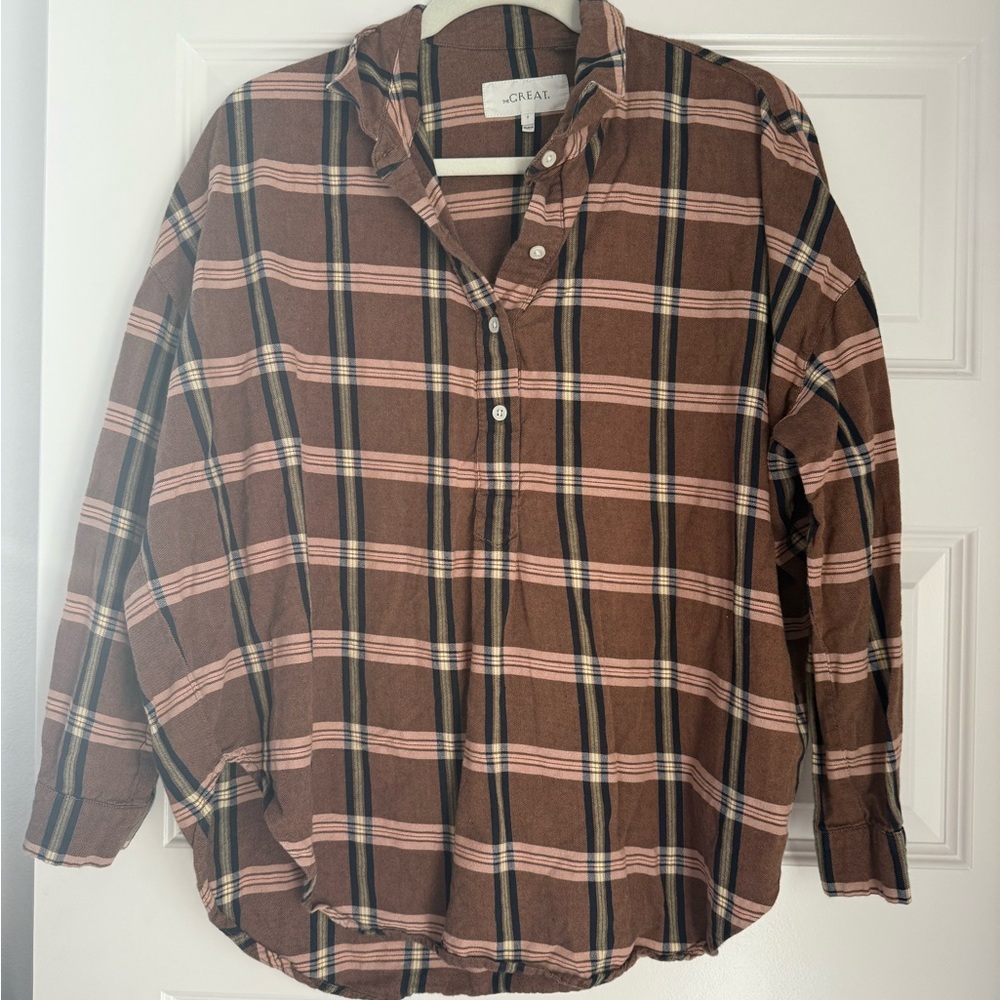 The Great Brown Plaid Button down Shirt